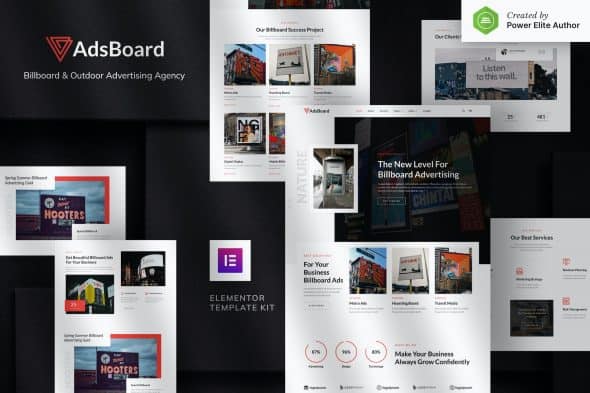 AdsBoard - Billboard & Outdoor Advertising Agency Elementor Template Kit