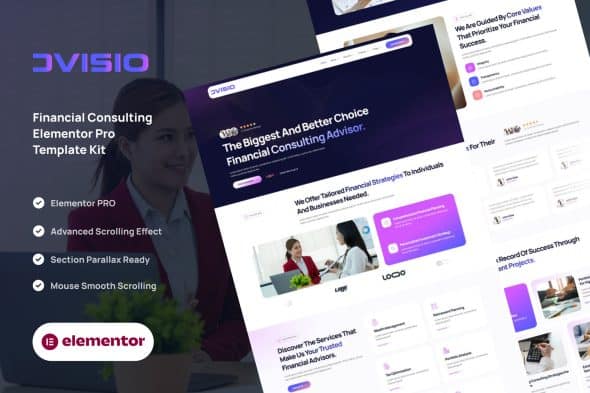 Advisio – Financial Consulting Elementor Pro Template Kit