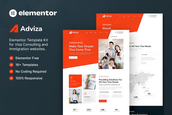 Adviza - Immigration & Visa Consulting Elementor Template Kit