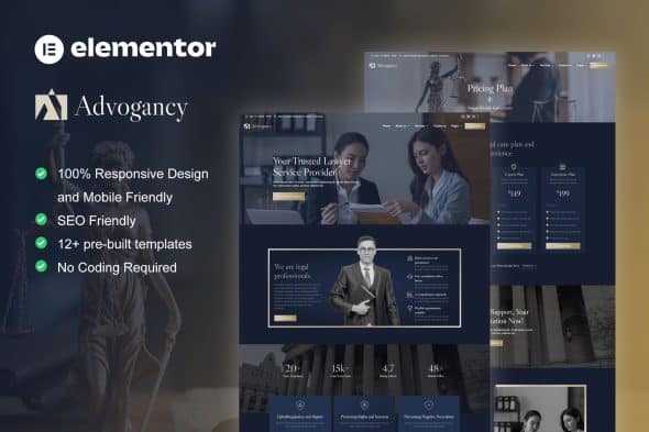 Advogancy – Attorney Law Firm Elementor Pro Template Kit