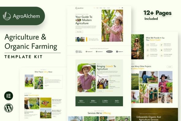 AgroAlchem - Agriculture & Organic Farming Elementor Pro Template Kit