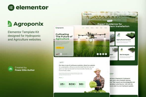 Agroponix - Hydroponic & Agriculture Elementor Template Kit