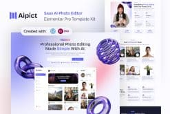 Aipict - Saas AI Photo Editor Website Elementor Pro Template Kit