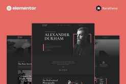 Alexander Durham - Portfolio Photography Elementor Pro Full Site Template Kit