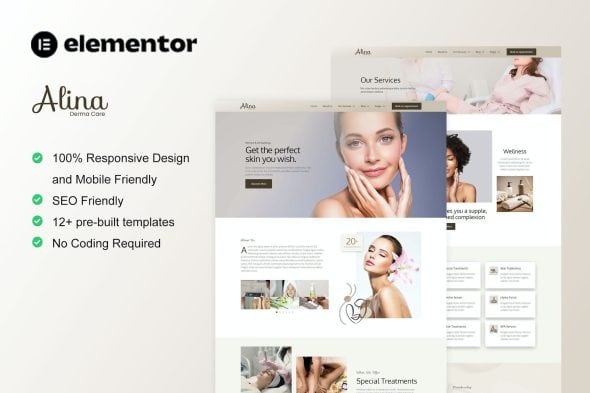 Alina - Skin Care & Dermatology Elementor Template Kit