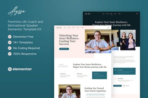 Alyssa - Feminine Life Coach & Motivational Speaker Elementor Template Kit