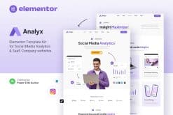 Analyx - Social Media Analytics & SaaS Company Elementor Template Kit