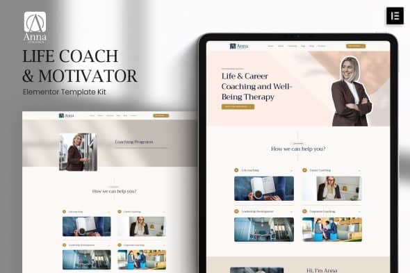 Anna - Life Coach & Motivator Elementor Template Kit