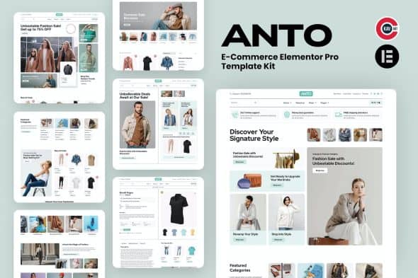 Anto - E-Commerce Elementor Pro Template Kit