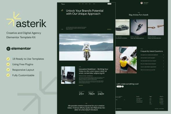 Download Asterik – Creative & Digital Agency Elementor Template Kit