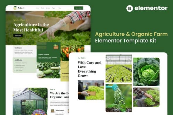 Atani - Agriculture & Organic Farm Elementor Pro Template Kit