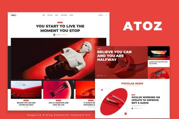 AtoZ - Blog & Magazine Elementor Template Kit