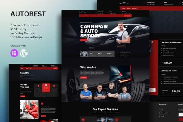 Autobest Car Repair & Auto Service Elementor Template Kit