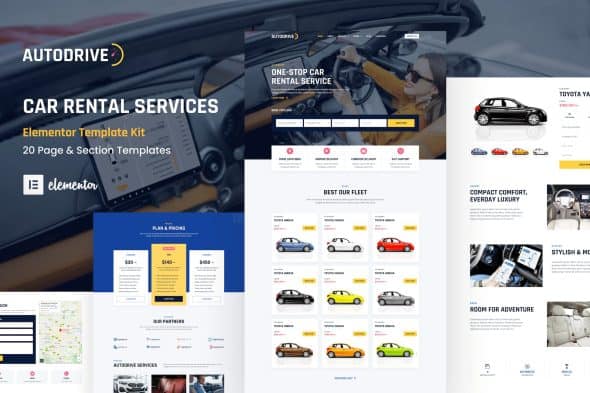 Autodrive - Car Rental & Dealer Elementor Template Kit