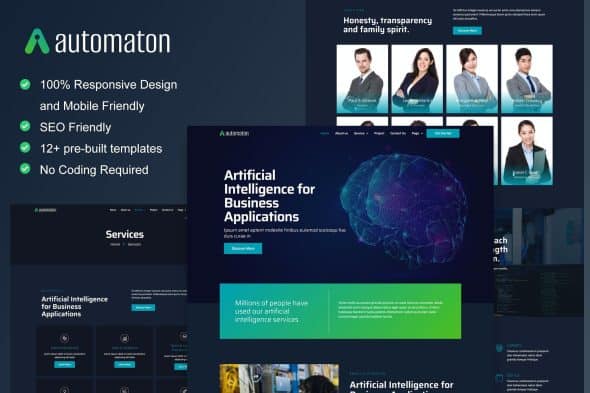 Automaton - Artificial Intelligence & Technology Services Elementor Template Kit