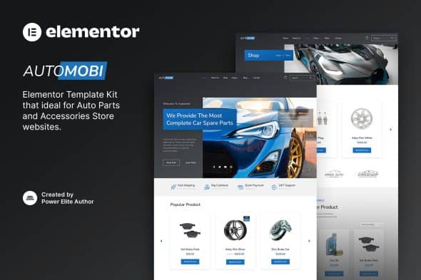 Automobi - Auto Parts Store & Accessories Elementor Template Kit