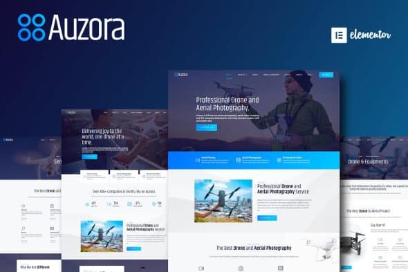 Auzora - Drone Aerial Photography Elementor Template Kit