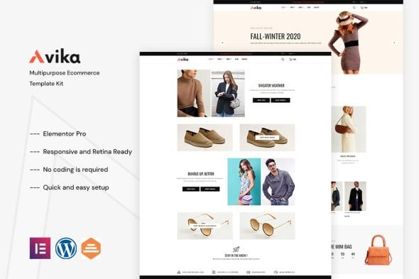 Avika - Multipurpose eCommerce Elementor Pro Template Kit