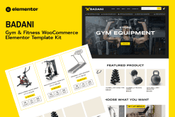 Badani – Gym Fitness Equipment Shop & Store WooCommerce Elementor Pro Template Kit