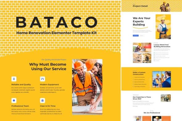 Bataco - Home Renovation & Construction Elementor Template Kit