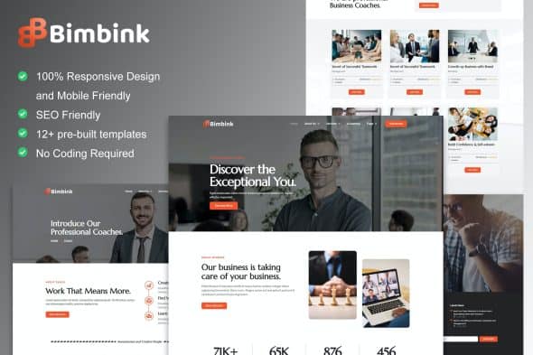 Bimbink - Business Coach & Consulting Elementor Template Kit