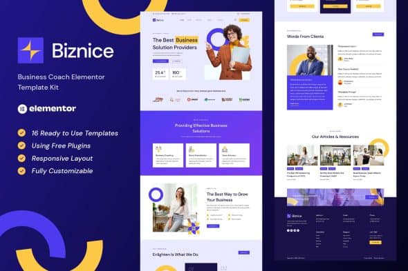 Biznice - Business Coach Elementor Template Kit