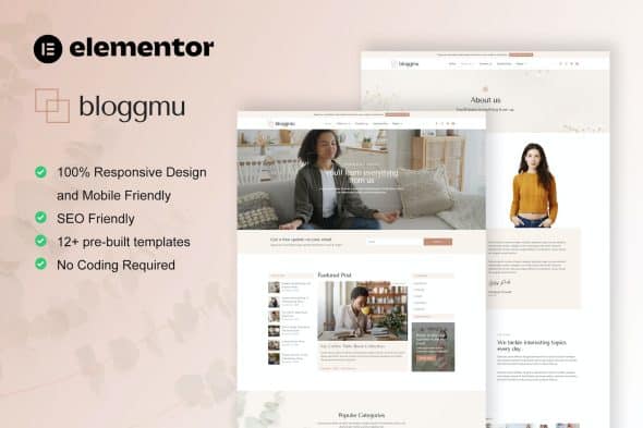 Bloggmu - Feminine Blog Elementor Template Kit