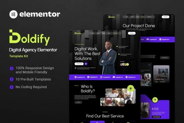 Boldify - Digital Agency Elementor Template Kit