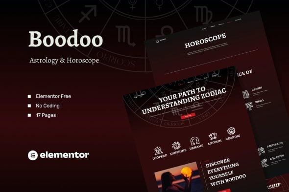 Boodoo - Astrology & Horoscope Elementor Template Kit