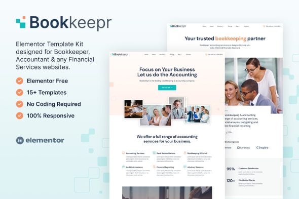 BookKeepr - Bookkeeping & Accounting Service Elementor Template Kit