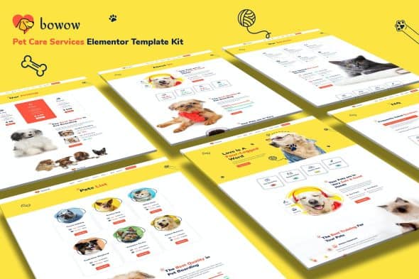 Bowow - Pet Care Services Elementor Template Kit