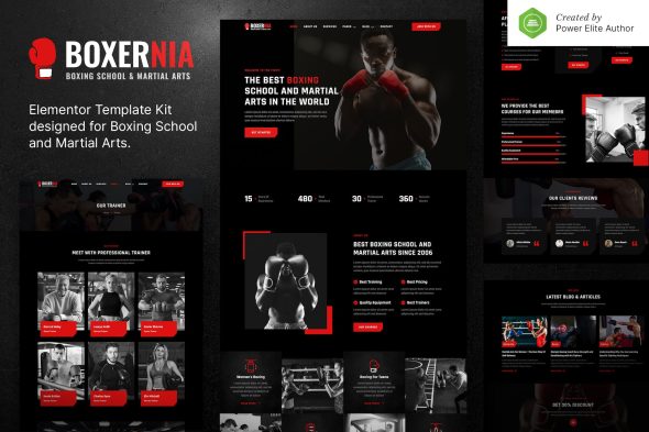 Boxernia - Boxing School & Martial Arts Elementor Template Kit