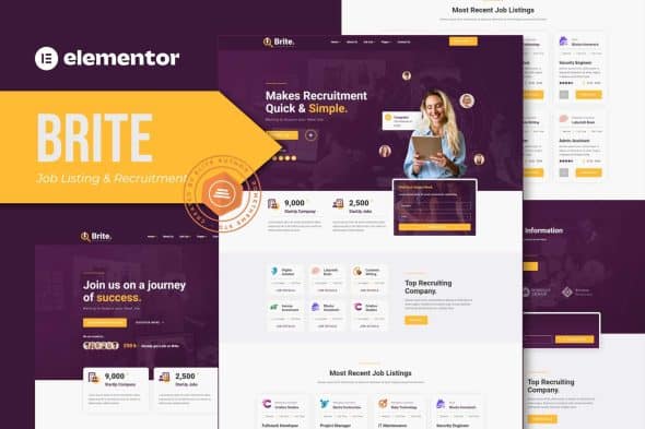 Brite - Job Listing & Recruitment Elementor Template Kit