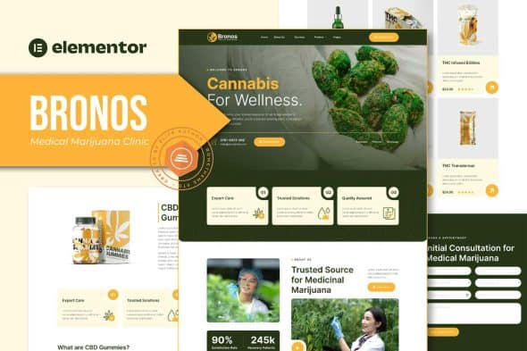 Bronos - Medical Marijuana Elementor Template Kit