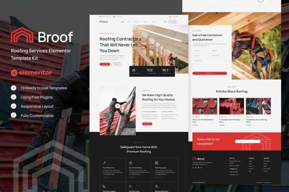 Broof - Roofing Services Elementor Template Kit