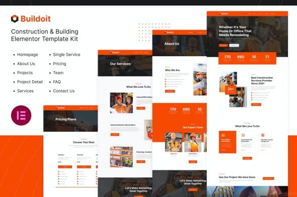 Buildoit | Construction & Building Elementor Template Kit