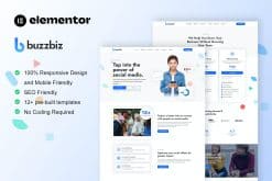 BuzzBiz - Social Media Marketing Agency Elementor Pro Template Kit