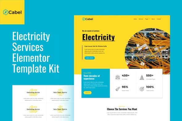 Cabel - Electricity Services Elementor Template Kit