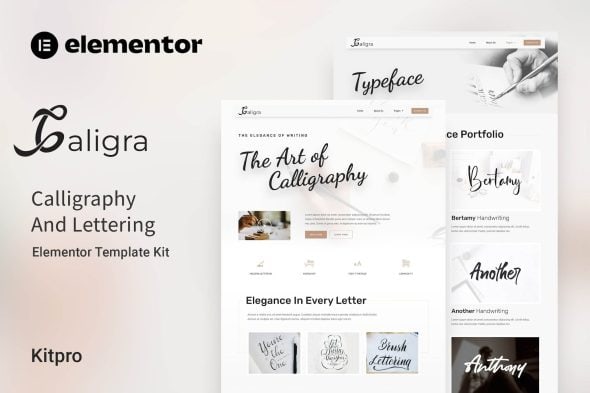 Caligra - Calligraphy & Lettering Elementor Template Kit