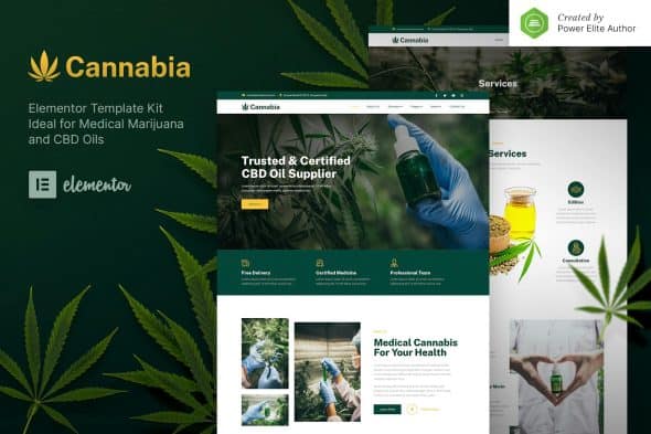 Cannabia - Medical Marijuana & CBD Oil Elementor Template Kit