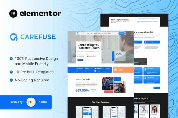 Carefuse - AI Health App Elementor Template Kit