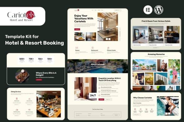 Cariotels - Luxury Hotel & Resort Elementor Template Kit