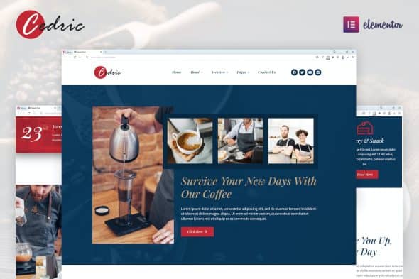 Cedric - Coffee & Beverages Elementor Template Kit