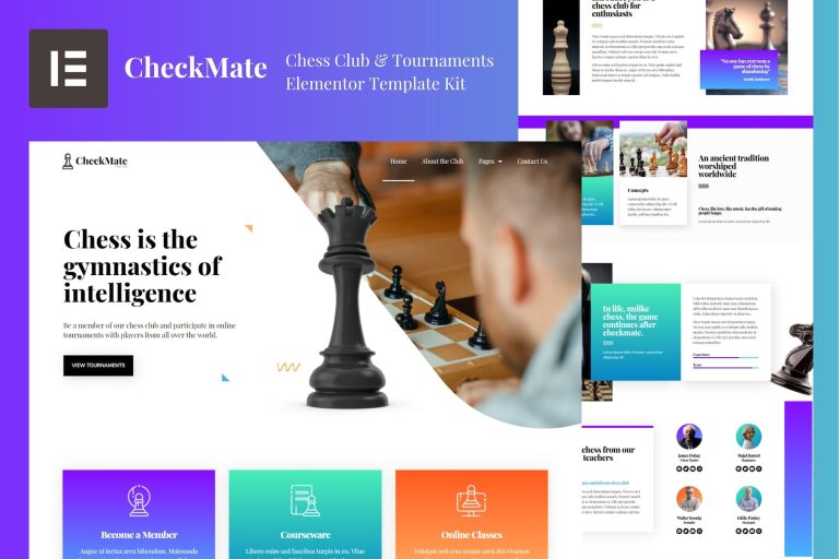 CheckMate - Chess Club & Tournaments Elementor Template Kit - GPLVilla