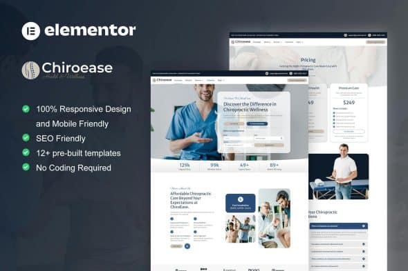 ChiroEase - Chiropractic & Physiotherapy Elementor Template Kit