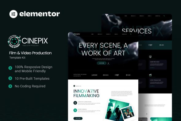 Cinepix – Film & Video Production Elementor Template Kit