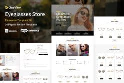 ClearView - Eyeglasses & Eyewear Store WooCommerce Elementor Template Kit