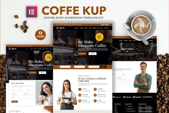 CoffeeKup - Cafe & Coffee Shop Elementor Template Kit