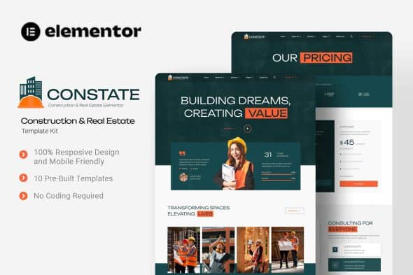 Constate – Construction & Real Estate Elementor Template Kit