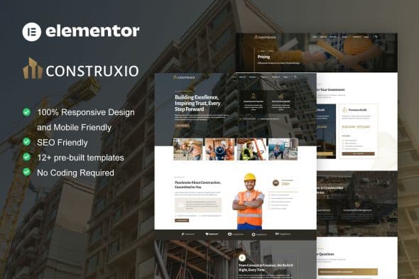 Construxio - Construction & Building Company Elementor Pro Template Kit